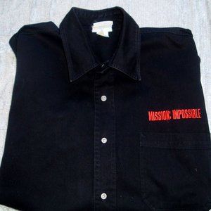 MISSION IMPOSSIBLE PARAMOUNT CREW BLACK WORK SHIRT htf vintgage XL